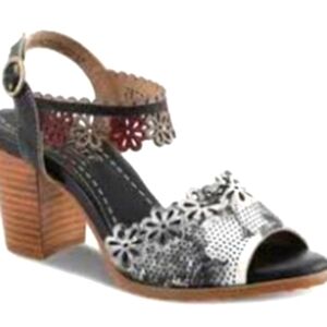 L'Artiste by Spring Step Floradacious Brown Leather Sandals EU 40